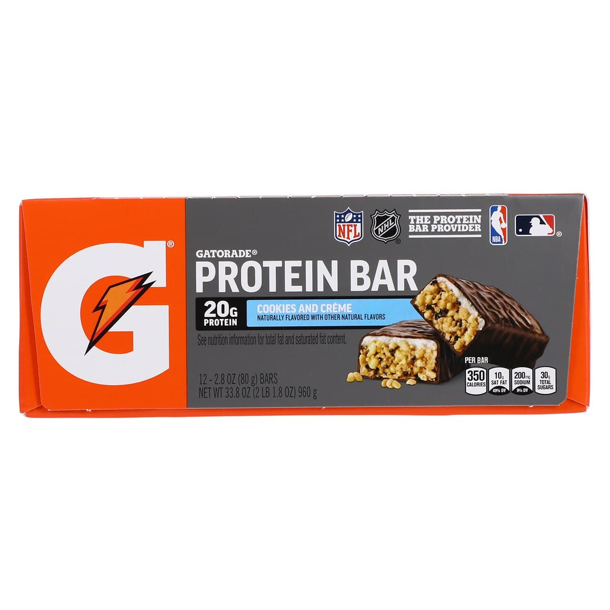 Gatorade Whey Protein Bar, Cookies 'N Cream, 2.8 oz, 12/Case thumbnail 4