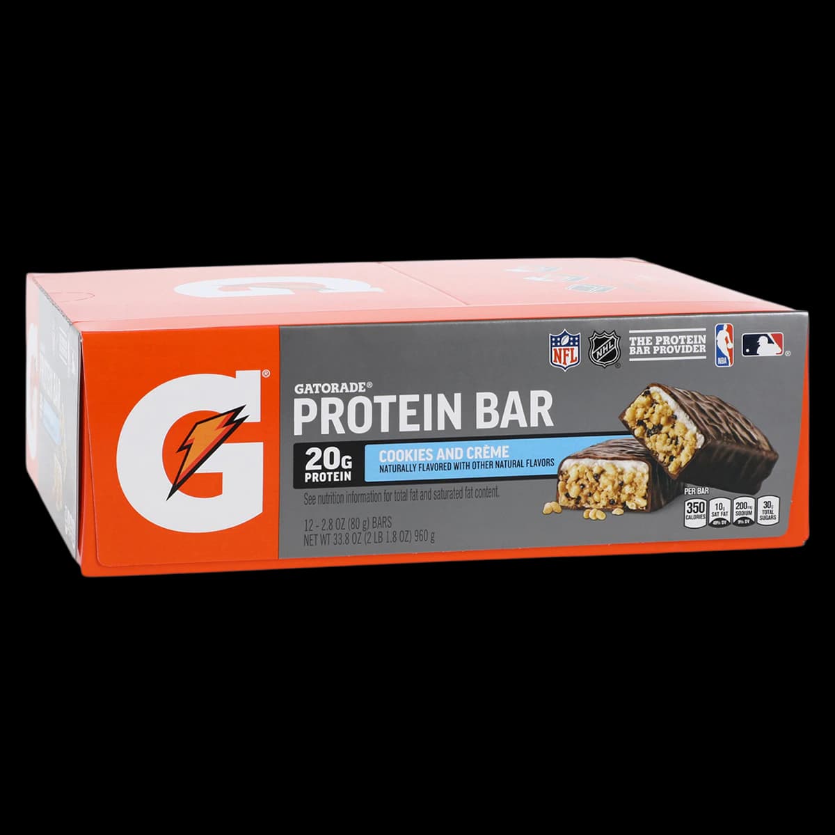Gatorade Whey Protein Bar, Cookies 'N Cream, 2.8 oz, 12/Case - Gatorade Whey Protein Bar - Image 1