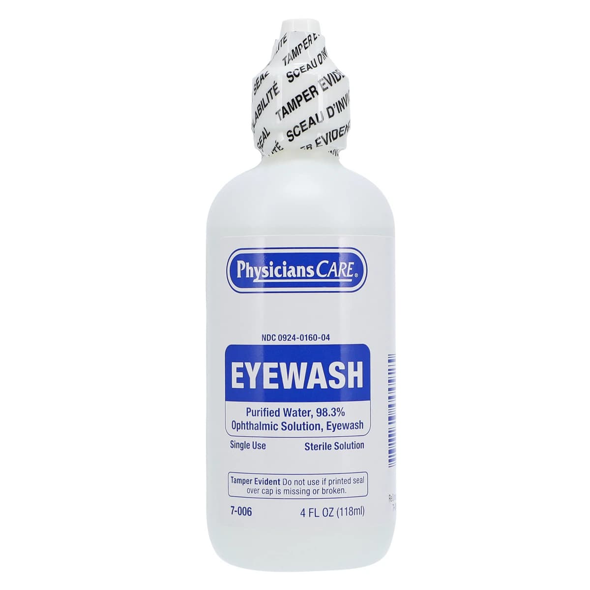 Physicians Care Sterile Eye Wash Solution, 4 oz Bottle, 48/Case - Physicians Care Eyewash - Image 1