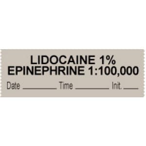 Precision Dynamics Lidocaine w/Epi 1% Label Roll, Gray, 500" Length, 1 Roll - Label "Lidocaine w/Epi 1%" - Image 1