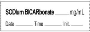 Precision Dynamics Anesthesia Tape Label, Sodium Bicarbonate mg/mL, White, 1/2" x 500", 500/Roll - Tape Lbl Sod Bicarb mg/mL Wht - Image 1