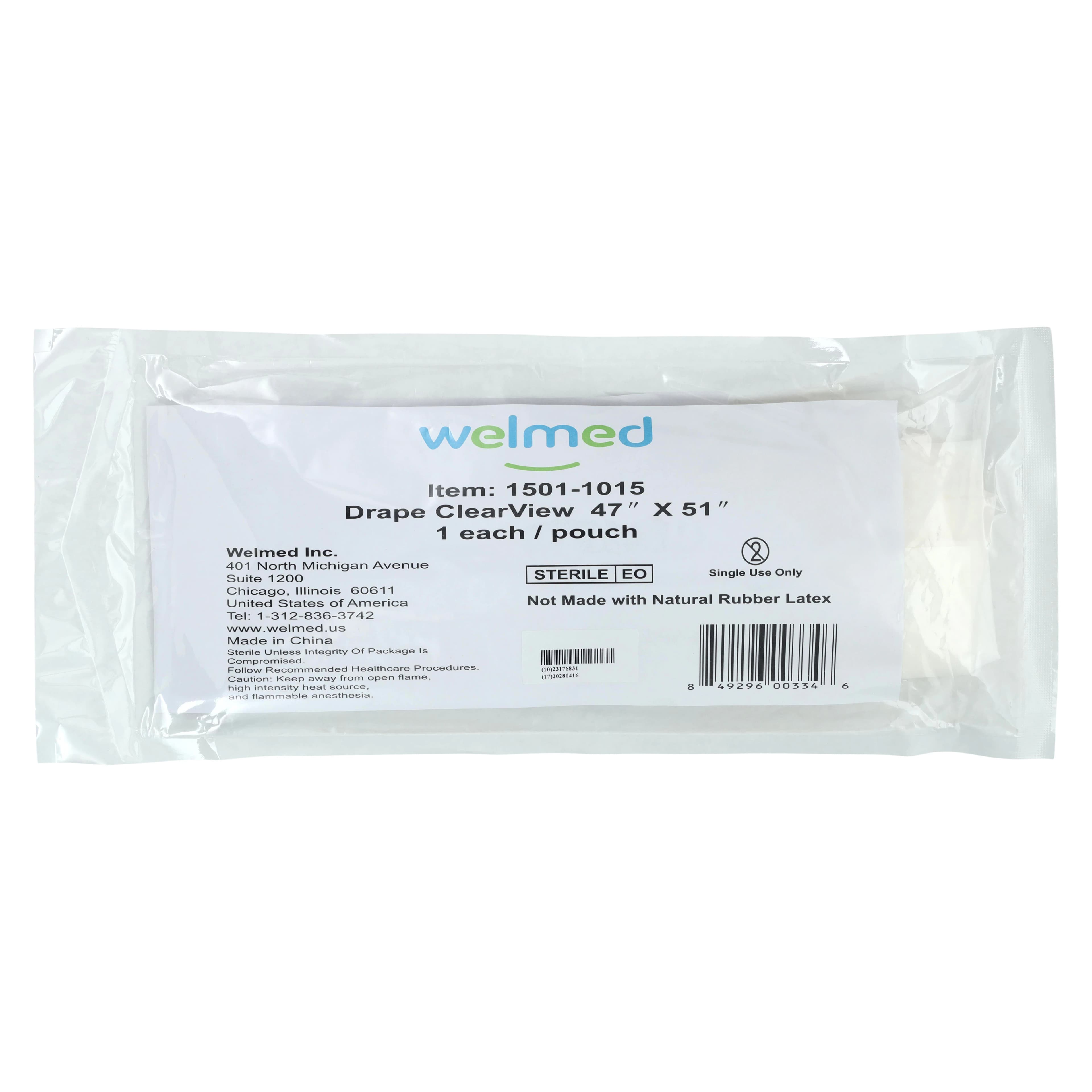 Welmed ClearView Sterile Fenestrated Surgical Drape, 47" x 51" - Drape ClearView - Image 1