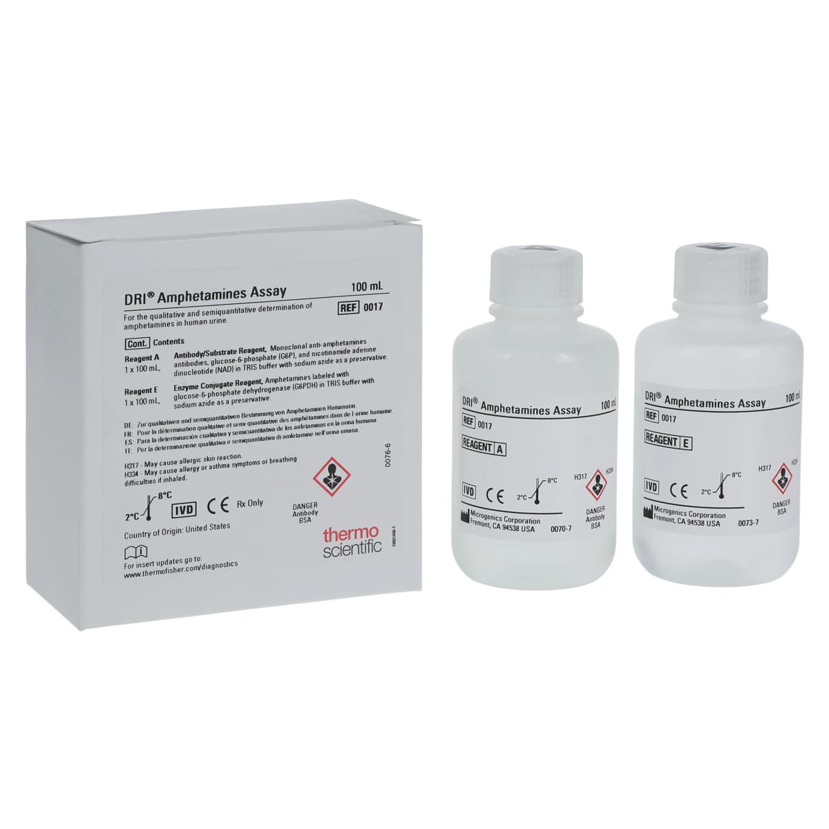 Thermo Scientific DRI AMP Amphetamine Reagent Test Kit, 2x100mL, 01KT0J07EA6XZ85G01RZZVC7AS - Amphetamine Reagent - Image 1