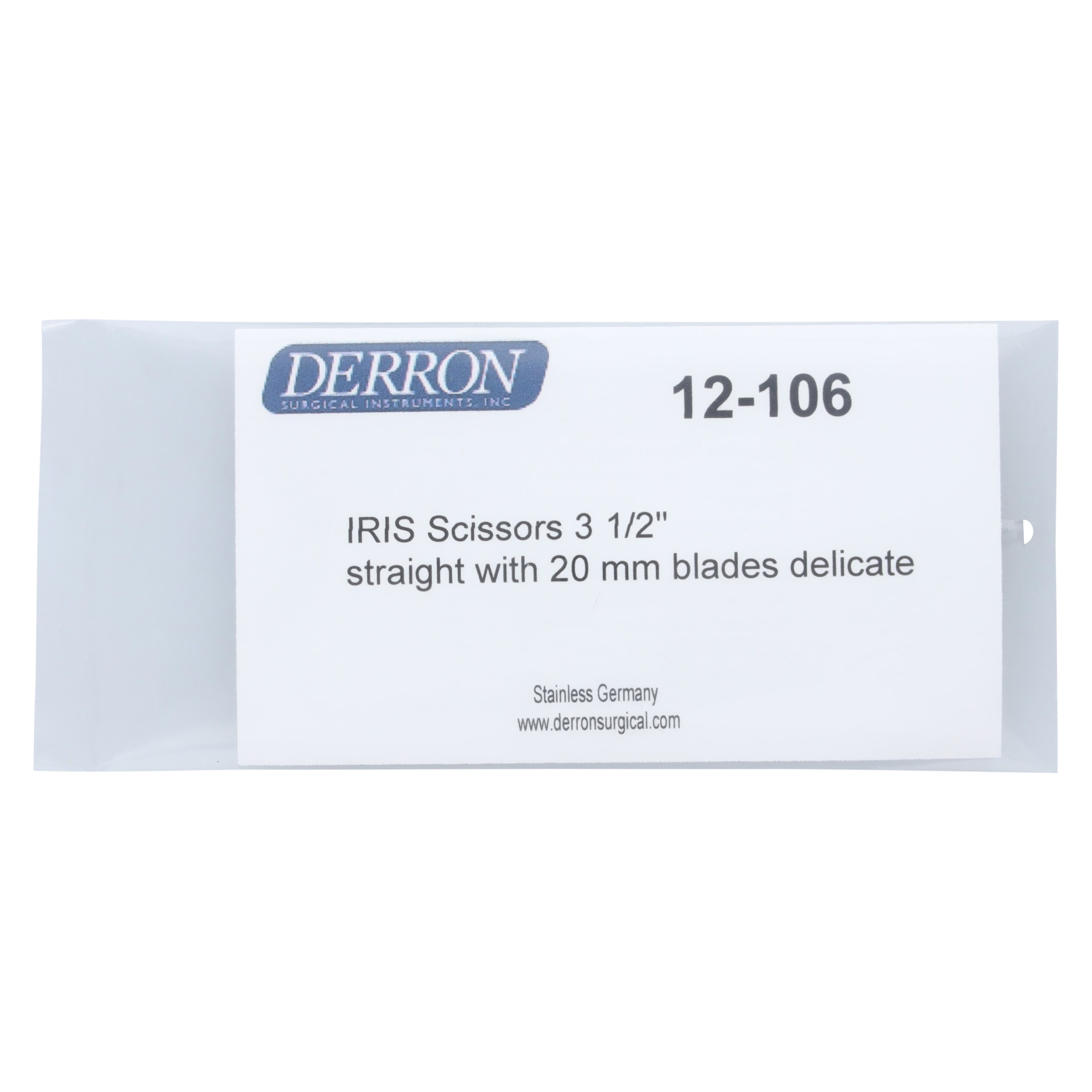 Derron Surgical Instruments Iris Scissors, Straight, 3-1/2" (9 cm), Stainless Steel thumbnail 5