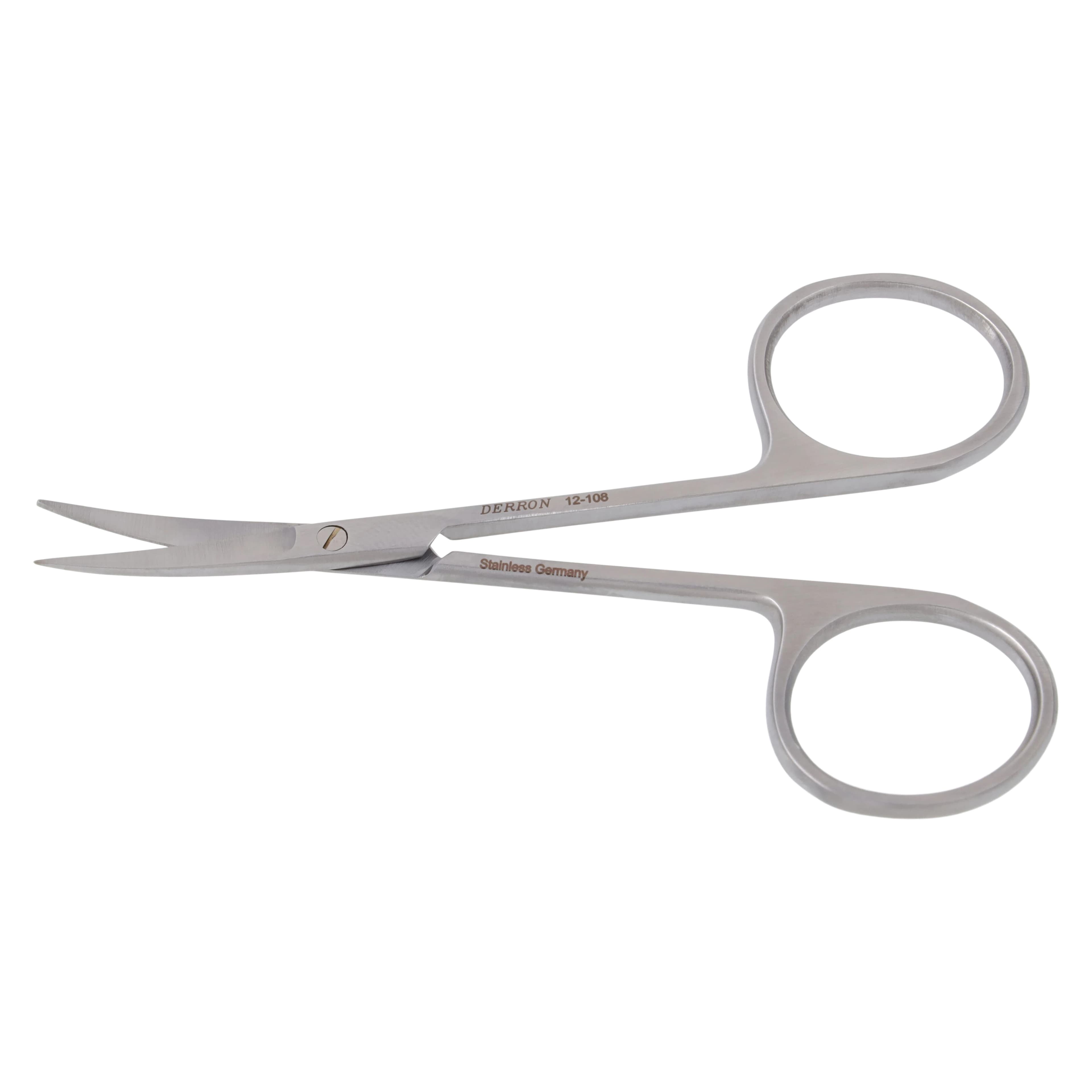 Derron Surgical Instruments Iris Scissors, Curved, 3-1/2" (9 cm), Stainless Steel, Each - Scissor Iris Curved SS - Image 1