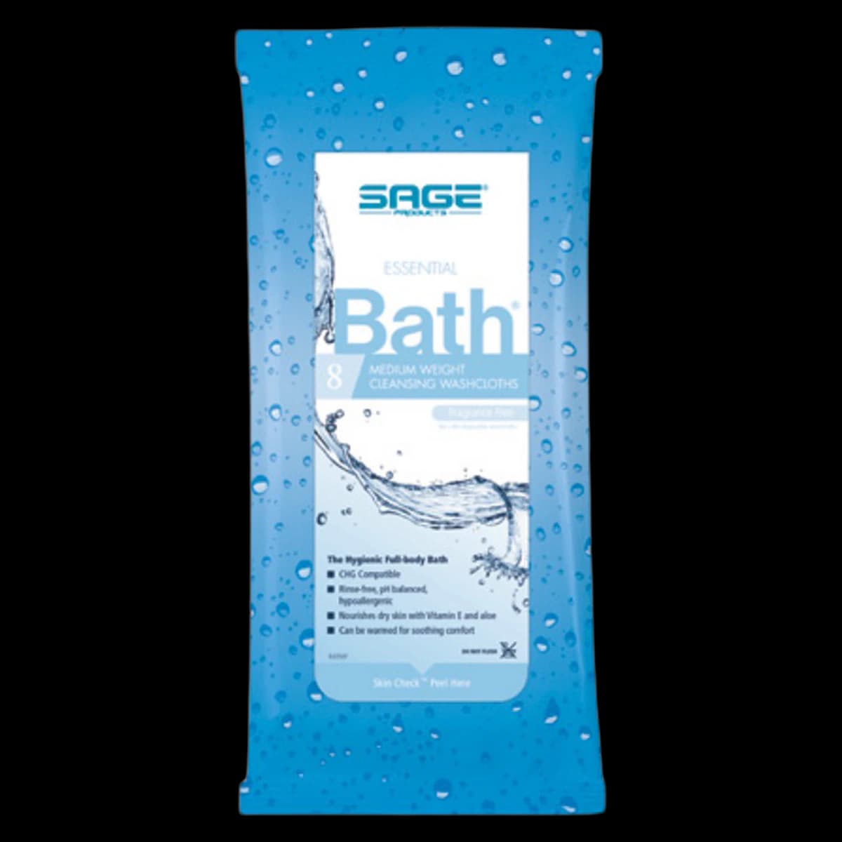 Essential Bath Washcloth, Fragrance Free, Disposable, 8 x 60/Case - Washcloth Essentials Frag Free - Image 1