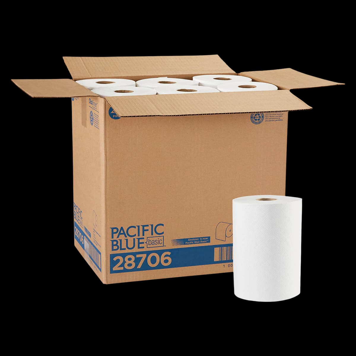 Georgia Pacific Professional Blue Basic Hardwound Roll Towels, White, 7.87" x 350 ft, 12 Rolls/Case - Georgia Pacific Professional Blue Basic Nonperforated Paper Towels - Image 1