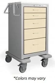 Waterloo Healthcare Cart Med Jr 5-Drawer Tall Bedside Medical Cart - Cart Med Jr 5Drw Tall Bedside - Image 1