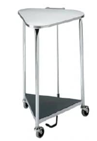 Pedigo Linen Hamper with Quiet-Close Lid, Triangular Powder Coated Steel, Chrome Finish, 32 x 59-1/2" - Hamper Linen w/Lid SS Chrome - Image 1