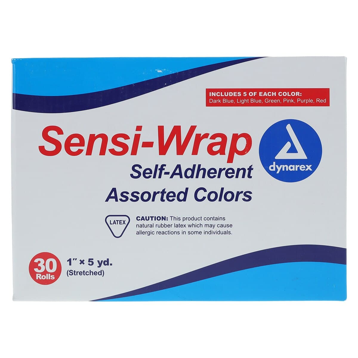 Dynarex Sensi-Wrap Self-Adherent Bandage Roll, 1" x 5 yd, Assorted Colors (5/color), 30/Case, #3181 thumbnail 3