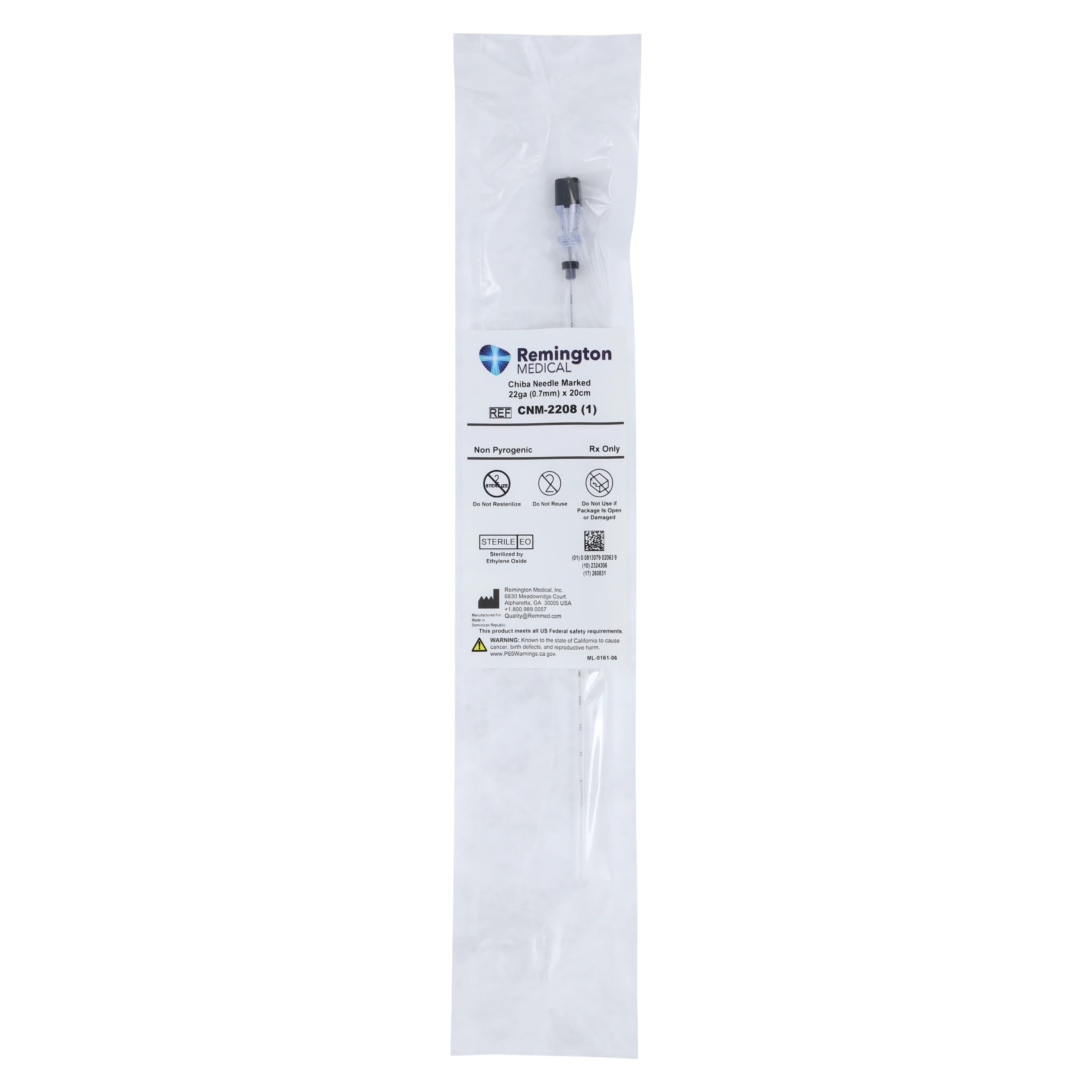 Remington Medical Chiba Biopsy Needle, 22 Gauge x 20 cm - Needle 22gx20cm Chiba - Image 1