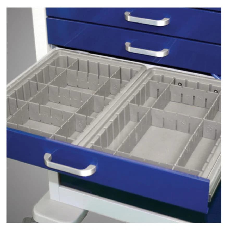 Waterloo Healthcare Tray with Dividers for Cart, 2.5" - Tray w/Dividers f/Cart 2.5" - Image 1