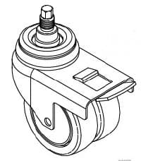 Midmark 630 Table Caster Set, 3" Wheels, Set of 4 - Casters Set 3" f/630 Table - Image 1