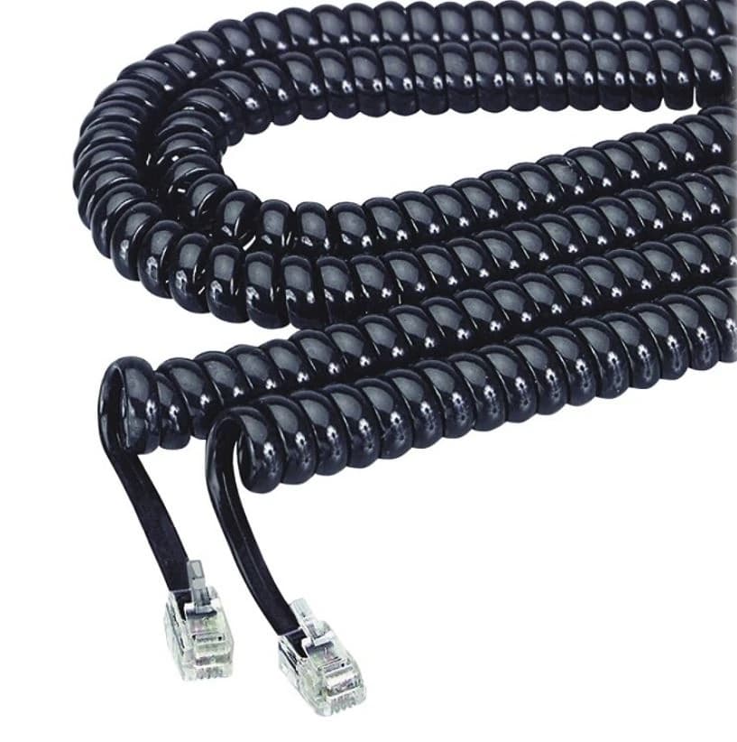 Softalk Coiled Handset Cord, Black, 12 ft, Each - Handset Softalk Coiled Cord - Image 1