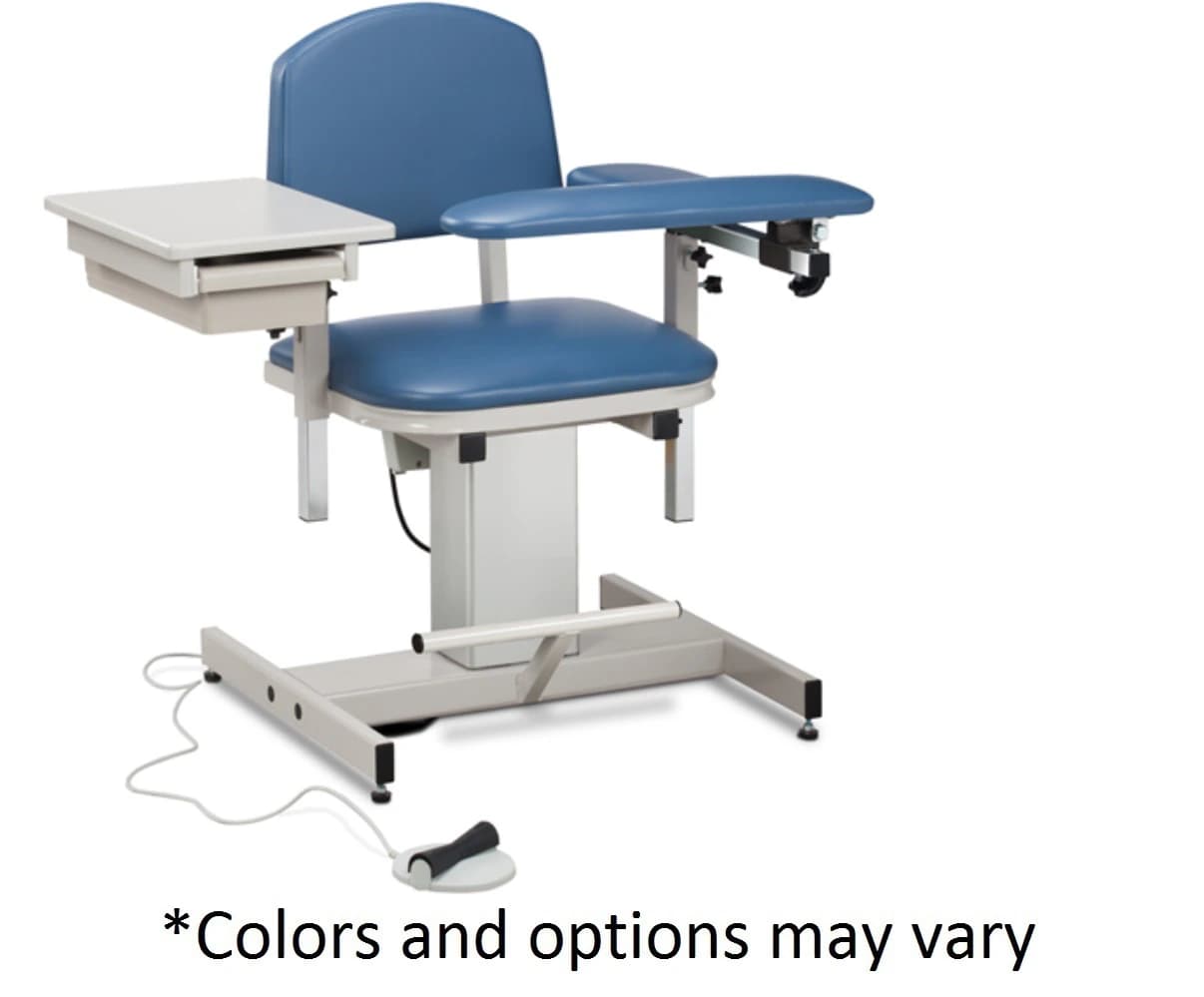 Clinton Industries Power Series Blood Drawing Chair, Powder-Coated Steel Frame, 375 lb Capacity - Power Blood Drawing Chair - Image 1