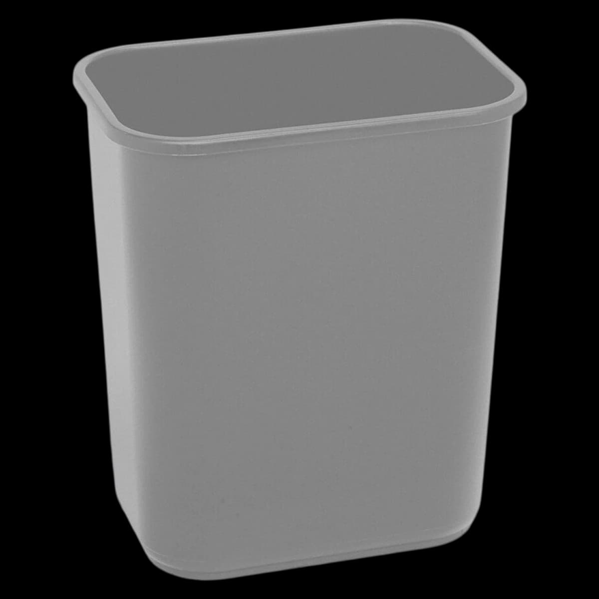 Highmark Wastebasket, Rectangular, Plastic, Gray, 7 Gallon Capacity, 14.5" x 10.5" x 15.25" - Wastebasket Rect Plstc Gray - Image 1