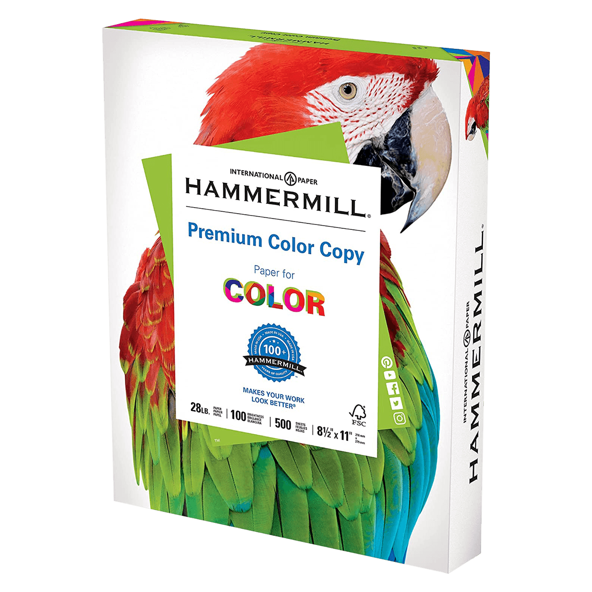 Hammermill Color Copy Paper, 8.5 x 11 inches, 28 lb, Case of 5 Reams (5/Case) - Paper Color Copy 8.5x11 - Image 1