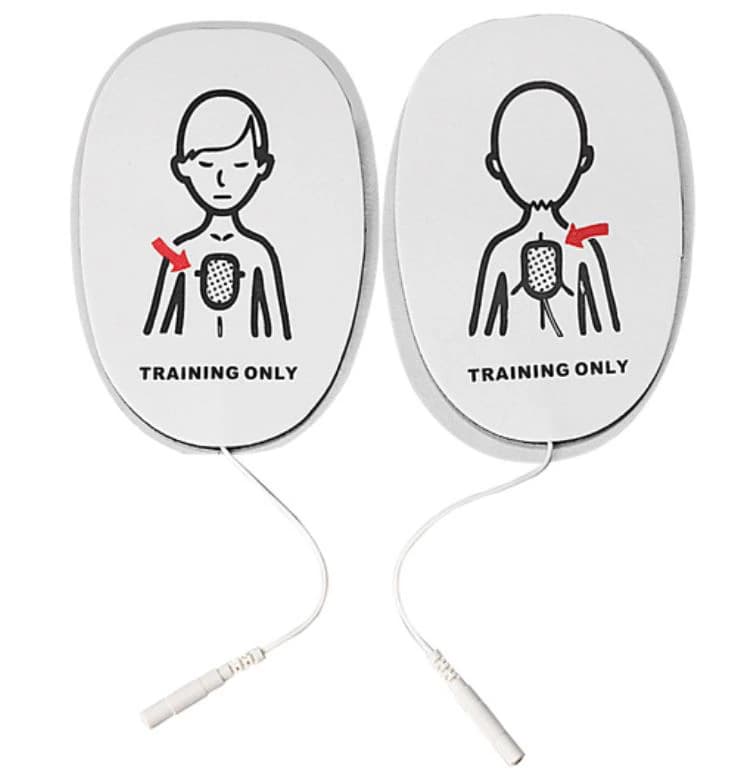 Nasco Healthcare AED Training Pad, Pediatric, Chest/Back, White, 1 Pair - Pad Trainer AED - Image 1