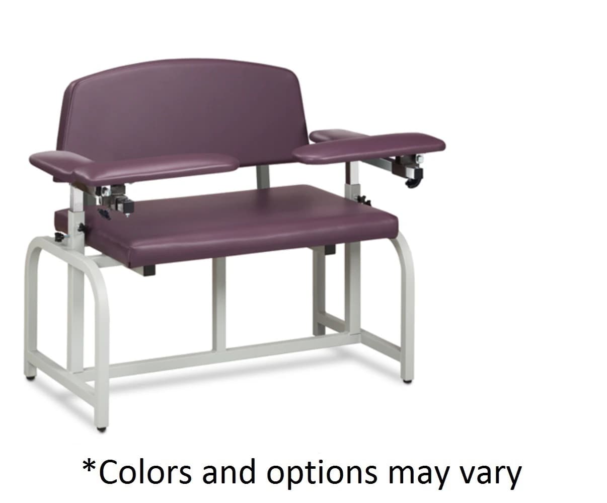 Clinton Industries Lab X Series Bariatric Blood Draw Chair, Steel, 700 lb Capacity, Specify Color - Chair Blood Draw Bariatric - Image 1