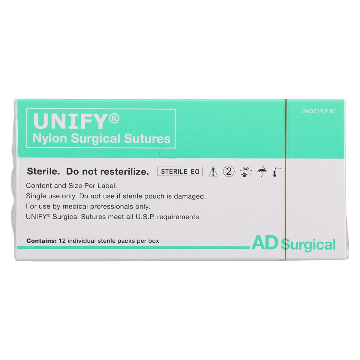 Unify Nylon Monofilament Suture, 4-0, 10", FS-2 Reverse Cutting 3/8 Circle Needle 19mm, Black, 12/Box thumbnail 4
