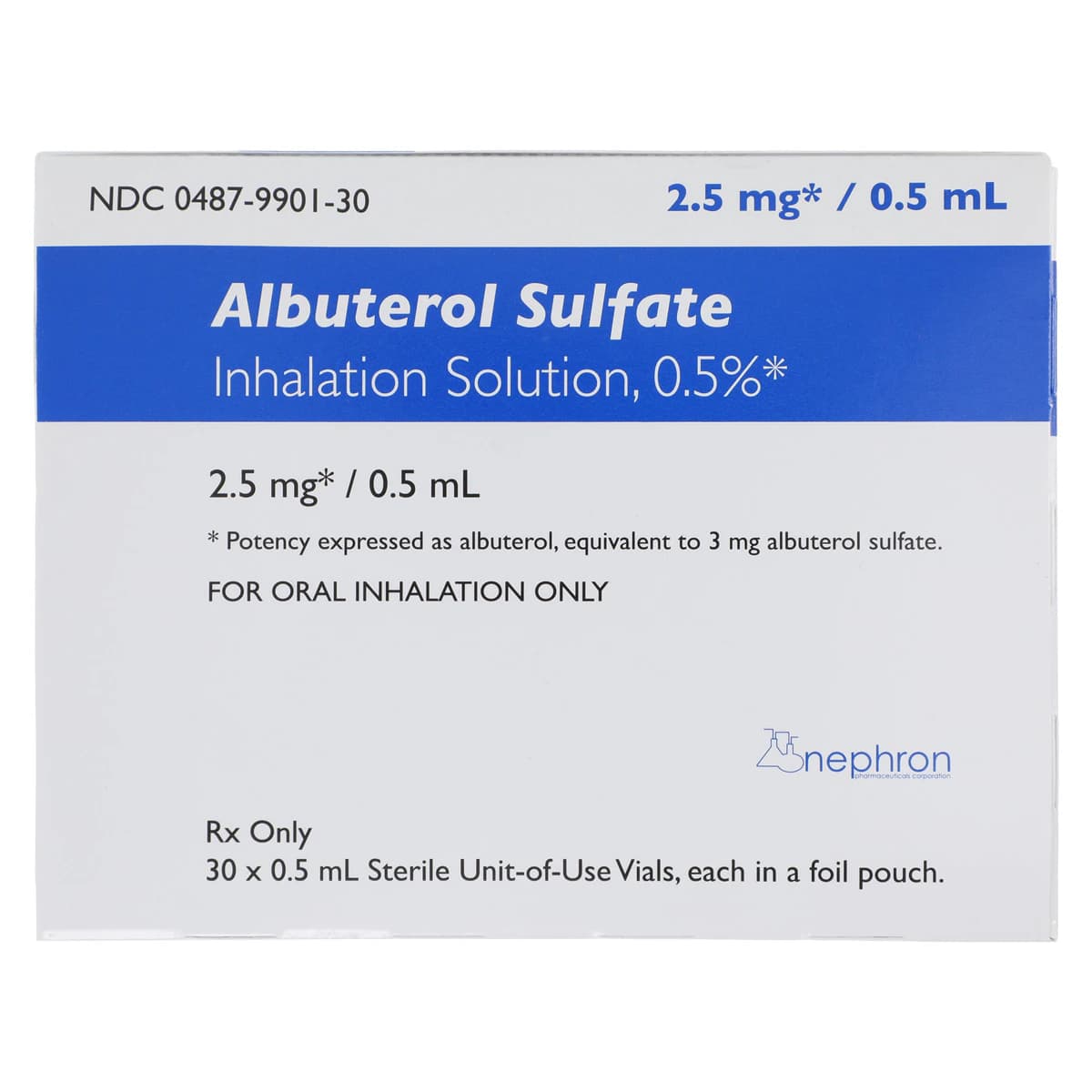 Albuterol Sulfate Inhalation Solution 0.5% Vial, 0.5mL, 30/Package thumbnail 6