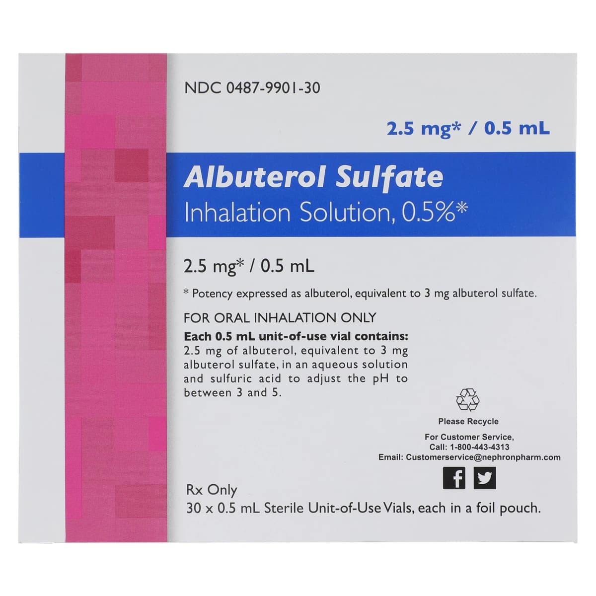 Albuterol Sulfate Inhalation Solution 0.5% Vial, 0.5mL, 30/Package thumbnail 7