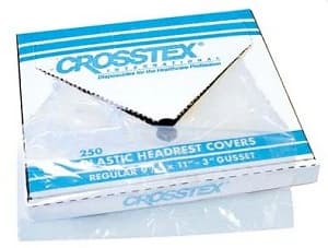 Crosstex Plastic Headrest Covers, Regular, 9-1/2" x 11", White, 1000/Pkg - Plastic Headrest Covers - Regular, 9-1/2" x 11", White, 1000/Pkg - Image 1