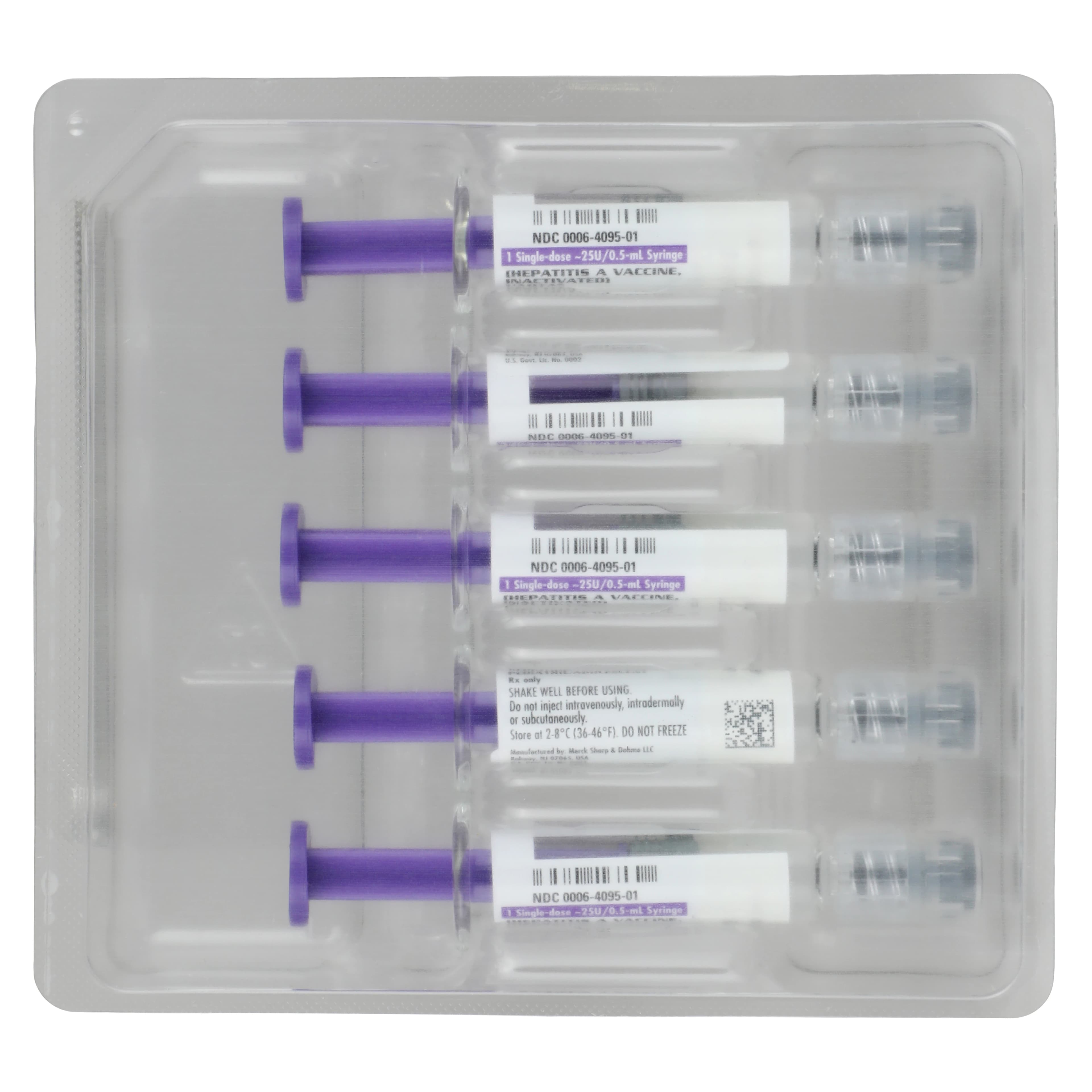 Vaqta Hepatitis A Vaccine, Pediatric, 0.5 mL Prefilled Syringe, 10/Package thumbnail 3