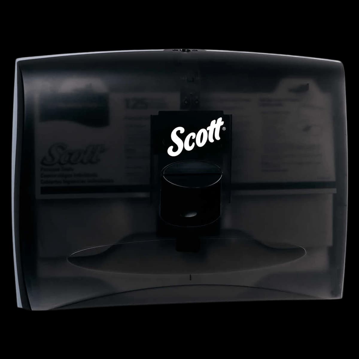 Scott Toilet Seat Cover Dispenser, Black Plastic, Wall-Mount, 13.25 x 17.5 x 2.25 in - Dispenser f/Toilet Seat Cover - Image 1