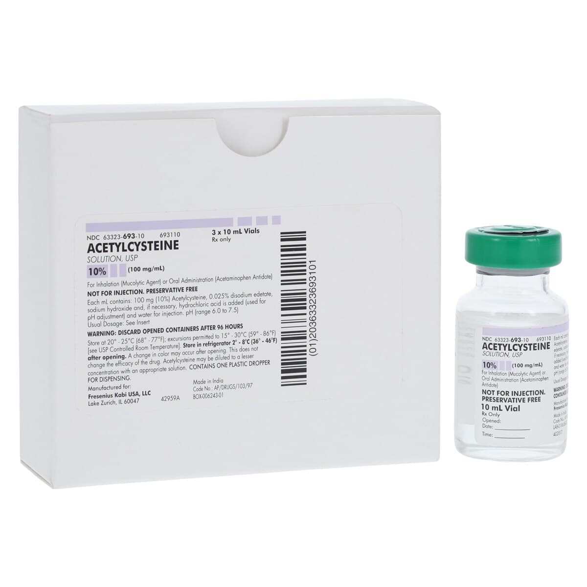 Acetylcysteine Inhalation Solution 10%, 10 mL Vial, 3/Package thumbnail 2