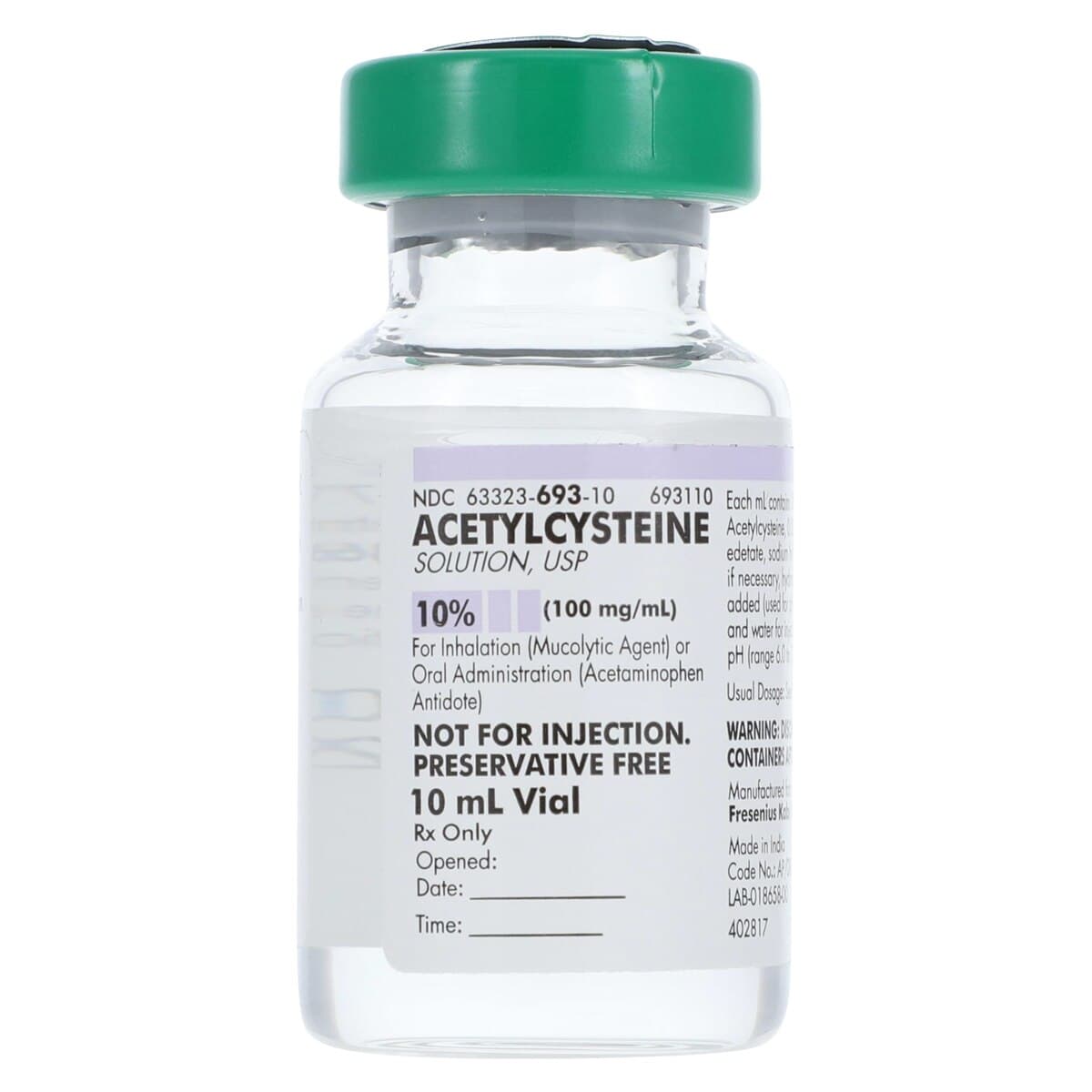 Acetylcysteine Inhalation Solution 10%, 10 mL Vial, 3/Package thumbnail 3