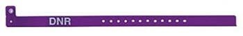 ClearImage Alert Wristband, DNR Pre-Printed, Vinyl, Permanent Snap, Adult/Pediatric, Purple Plum, 10-1/4", Disposable, 500/Box - Wristband Alert DNR Vinyl - Image 1