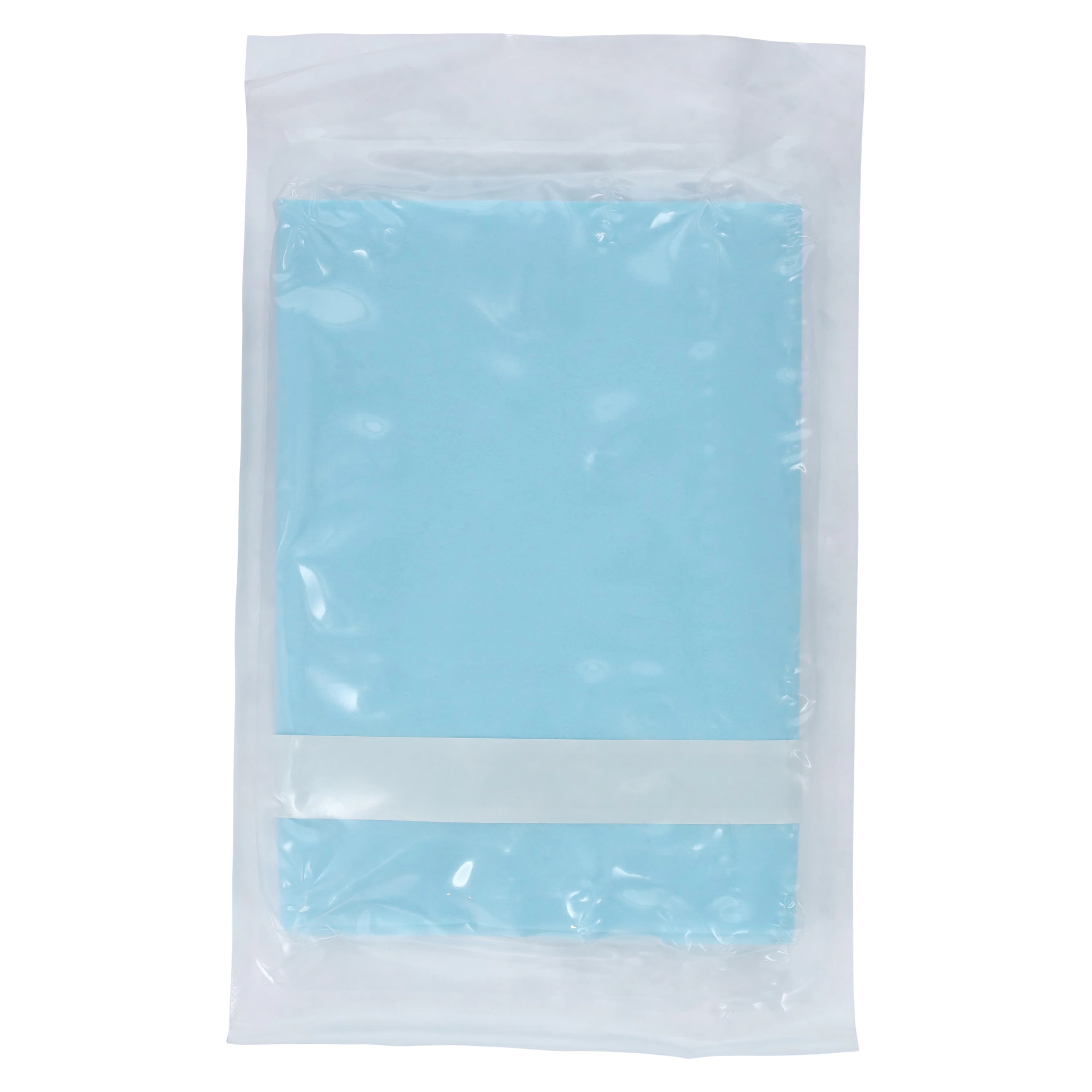 Busse Hospital Disposable Sterile Fenestrated Poly Drape, 18x24", 4" Fenestration, Blue thumbnail 2