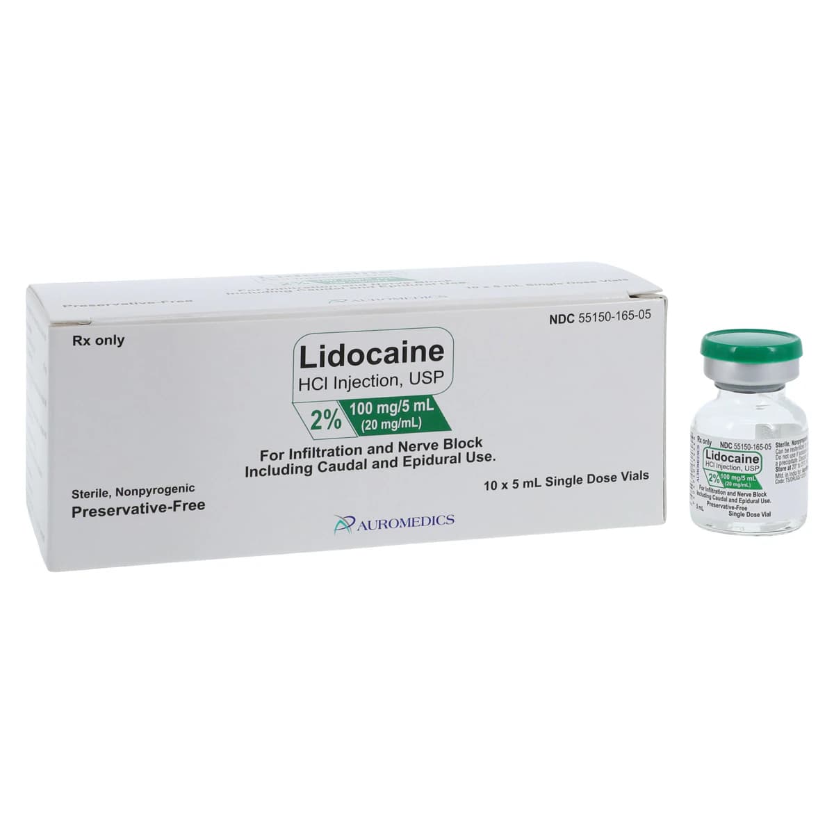 Lidocaine HCl Injection 2% Preservative-Free SDV 5mL, 10/Package - Lidocaine HCl Inj SDV PF 5mL - Image 1