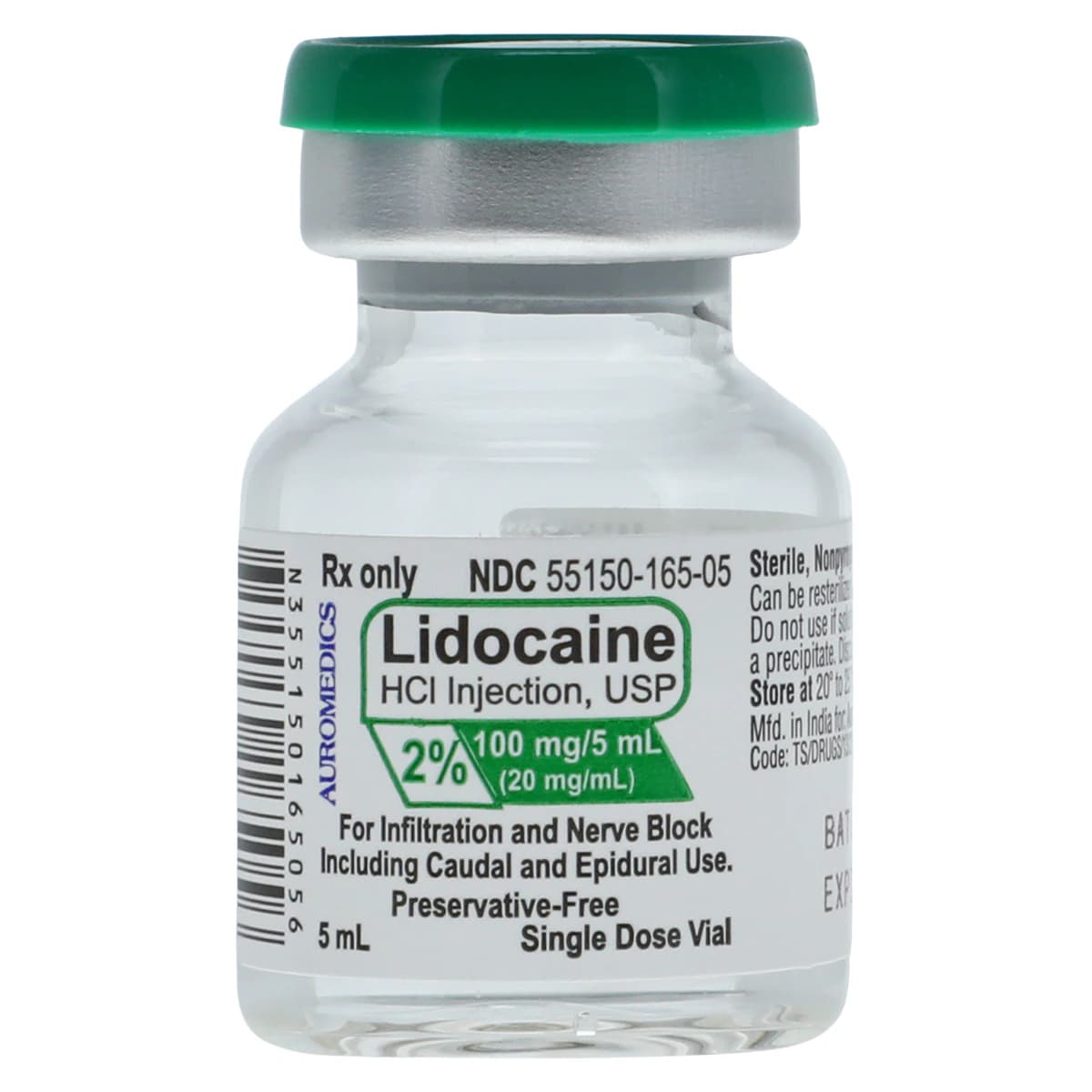 Lidocaine HCl Injection 2% Preservative-Free SDV 5mL, 10/Package thumbnail 3