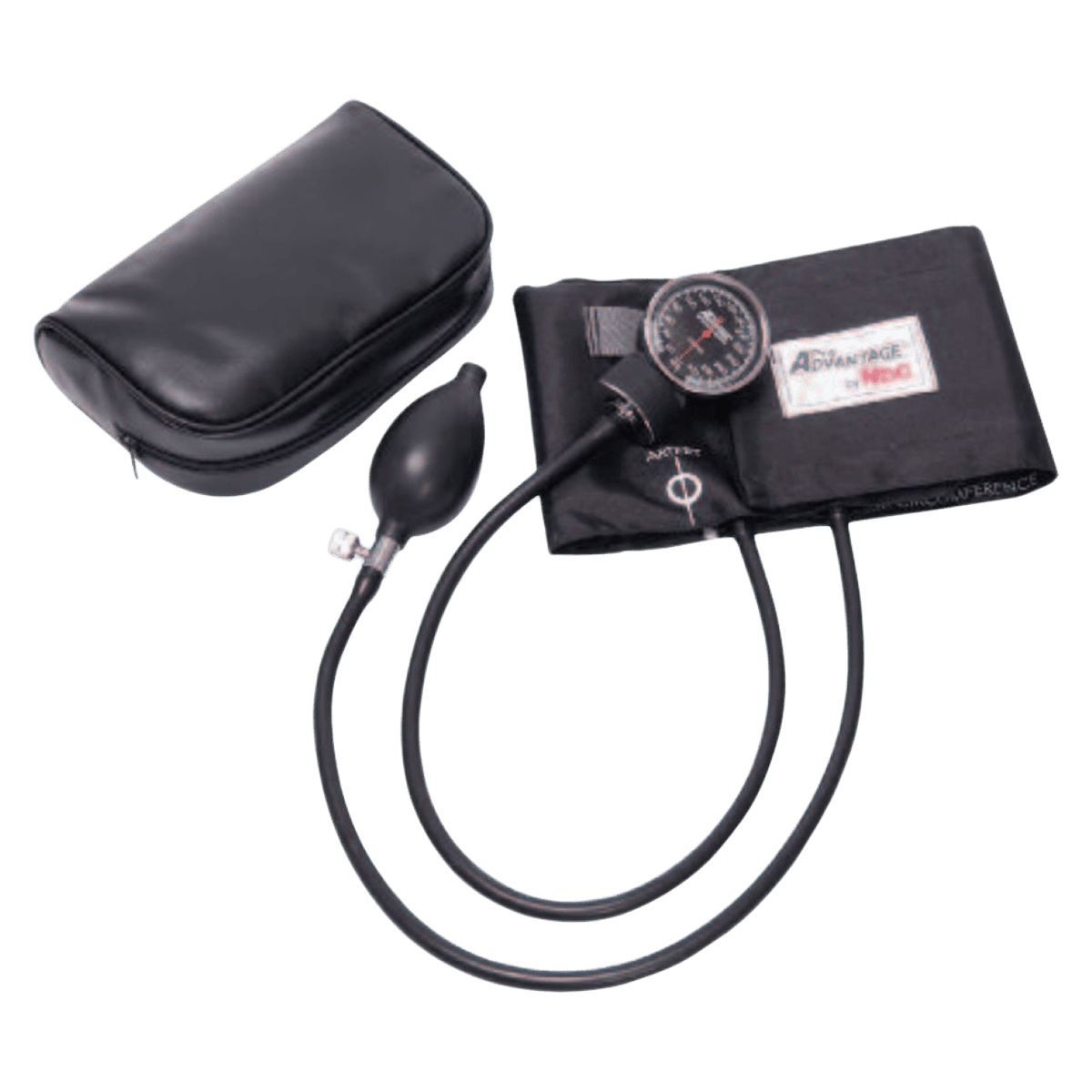 Pro Advantage Premium Pocket Aneroid Sphygmomanometer, Large Adult, Black, Latex Free, P548360 - Premium Pocket Aneroid BP Large Adult LF Cuff Blk - Image 1