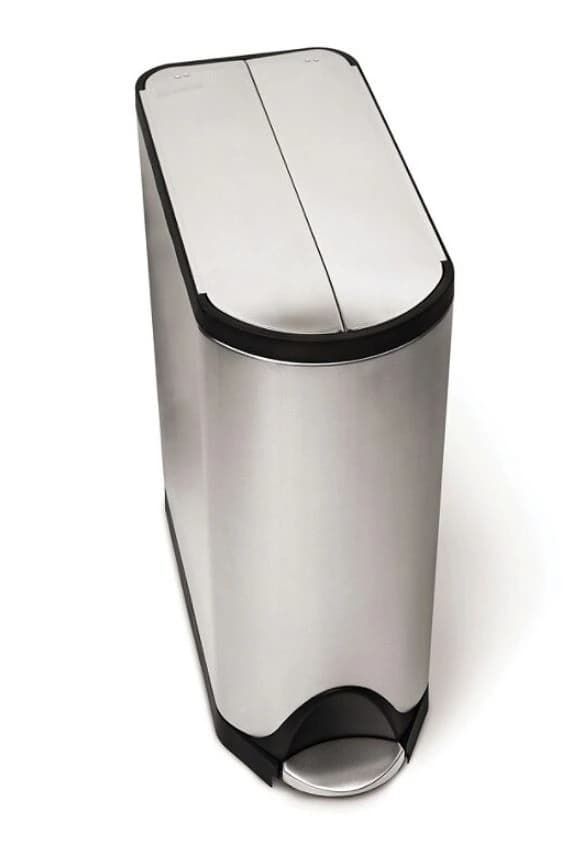 Simplehuman Butterfly Step-On Brushed Stainless Steel Trash Can, 12 Gallons, Each - Wastebasket SS Step-On Btrfly - Image 1
