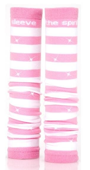 Fair Isle Medical Sleeve, Adult Unisex, Pink/White Bling, Nylon/Spandex, Medium, 1 Pair - Sleeve Pink/White Bling - Image 1