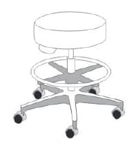 Brewer Century Series Exam Stool, 5-Leg, Locking Casters, Sand, 250 lb Capacity, Model 384 - Stool Exam 5Leg Lck Cstr -384 - Image 1