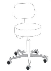 Brewer Century Series Exam Stool with Backrest, Locking Casters, Sand, 250 lb Capacity, Model 384 - Stool Exam Bkrst Lck Cstr -384 - Image 1