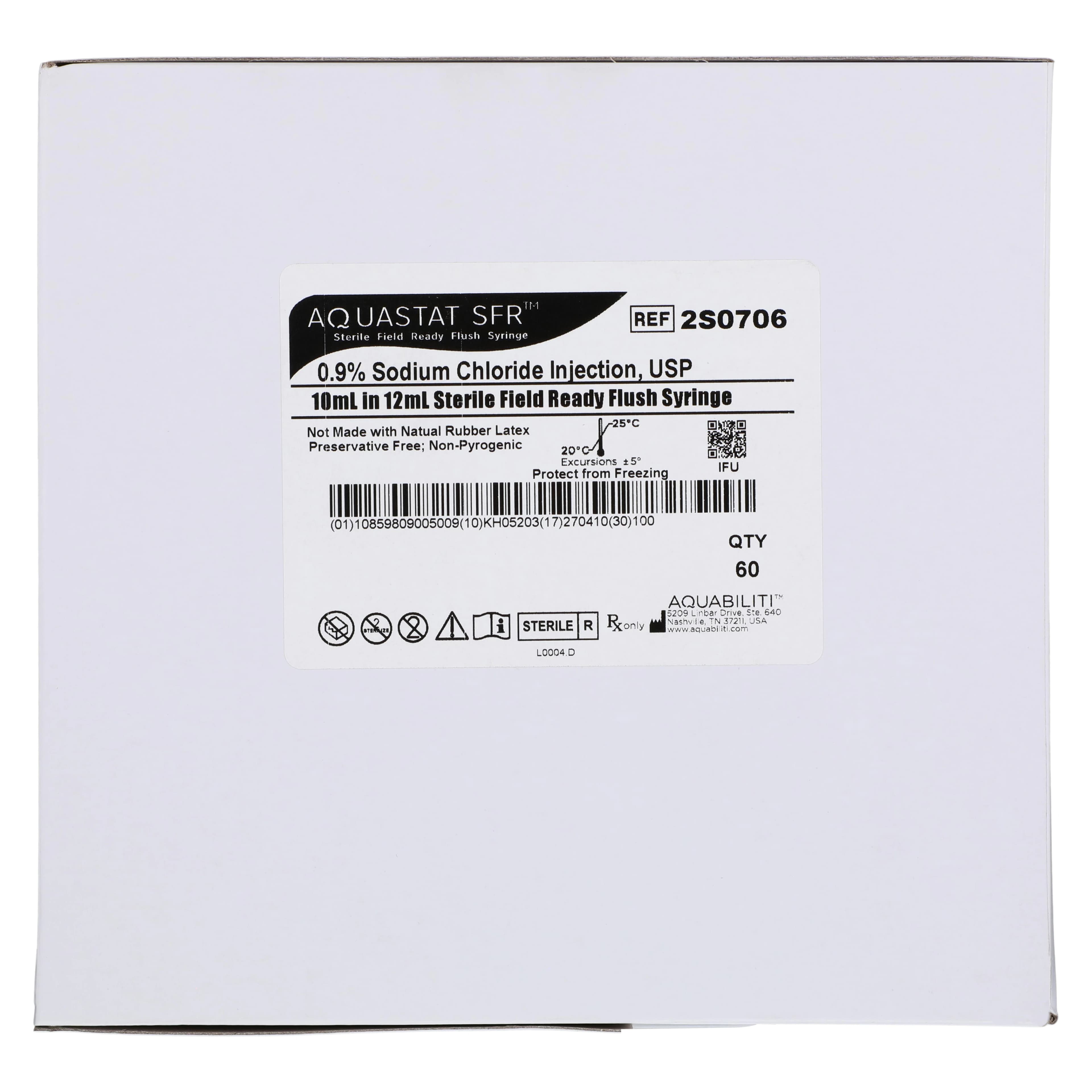 Aquabiliti Sodium Chloride 0.9% IV Flush Prefilled Syringe, 10 mL, Sterile Field, 240/Package thumbnail 4