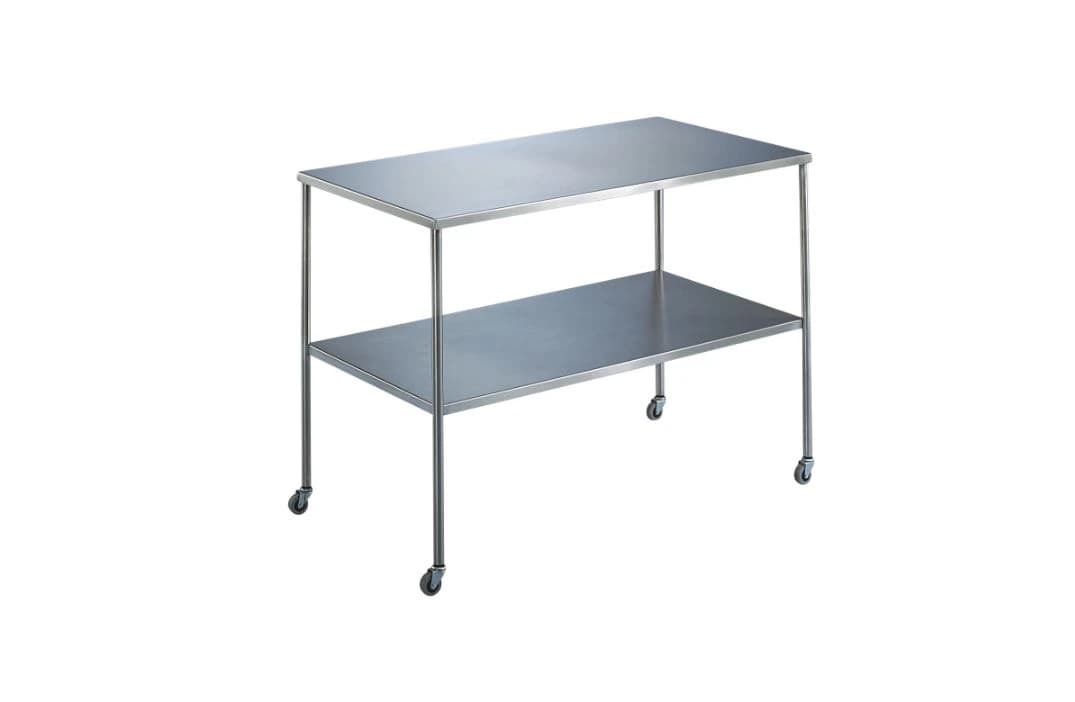 Blickman Howard Instrument Table, 36"W x 20"D x 34"H, Stainless Steel, with 3" Casters - Table Inst Howard 36x20x34"SS - Image 1