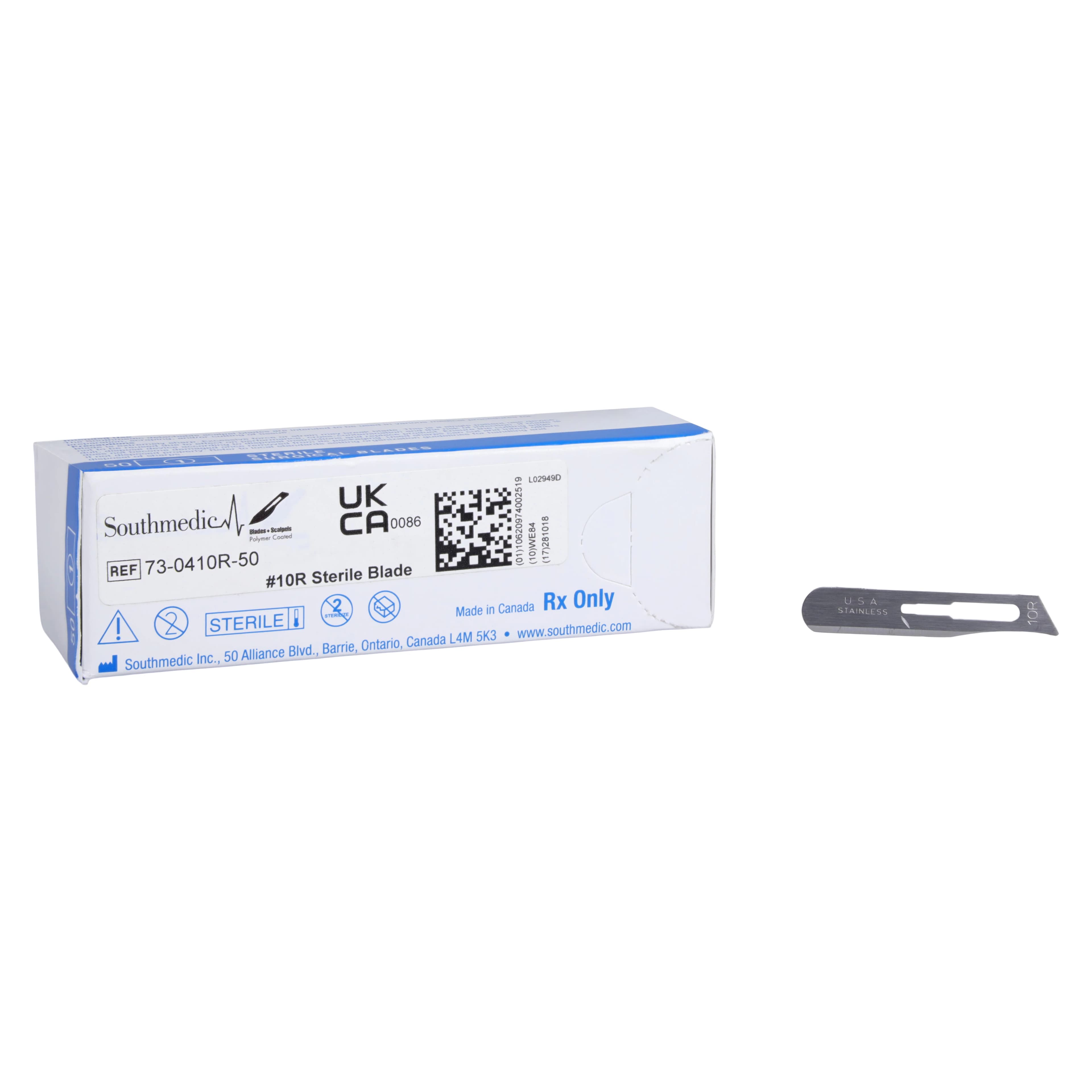 Southmedic Dermaplaning Blade #10R, Stainless Steel with Polymer Coating, Sterile, 50/Bx thumbnail 2