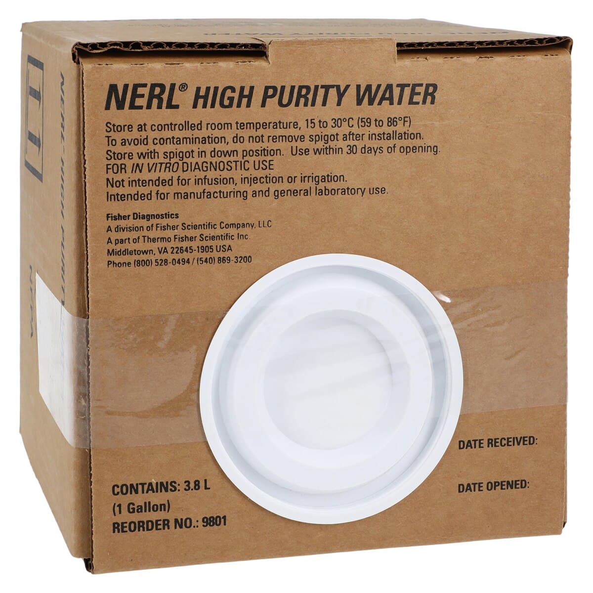 Thermo Scientific NERL Deionized Water, High Purity, 1 gal, 4/Case - Water High Purity - Image 1