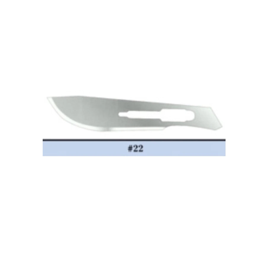Feather Stainless Steel Sterile Scalpel Blade, Size #22, Disposable, 100/Bx - Blade Scalpel Size 22 Feather - Image 1