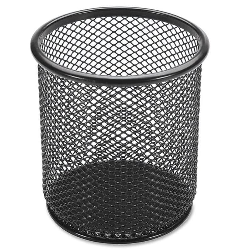 Lorell Mesh Cup Pencil Holder, Black, Each - Cup Pencil Lorell Mesh - Image 1