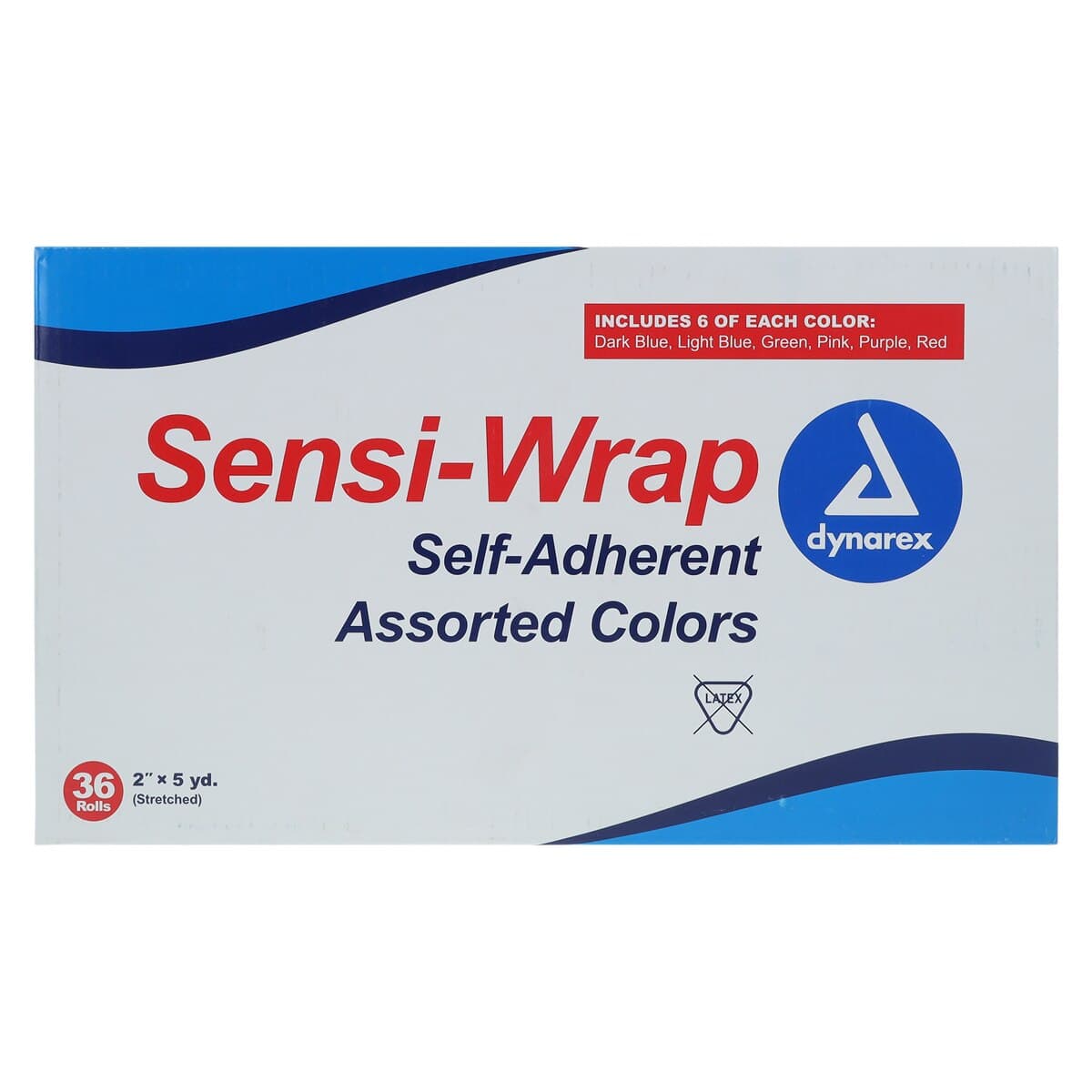 Dynarex Sensi-Wrap Self-Adherent Bandage, Latex Free, 2" x 5 yd, Assorted Colors, 36/Case, #3216 thumbnail 3