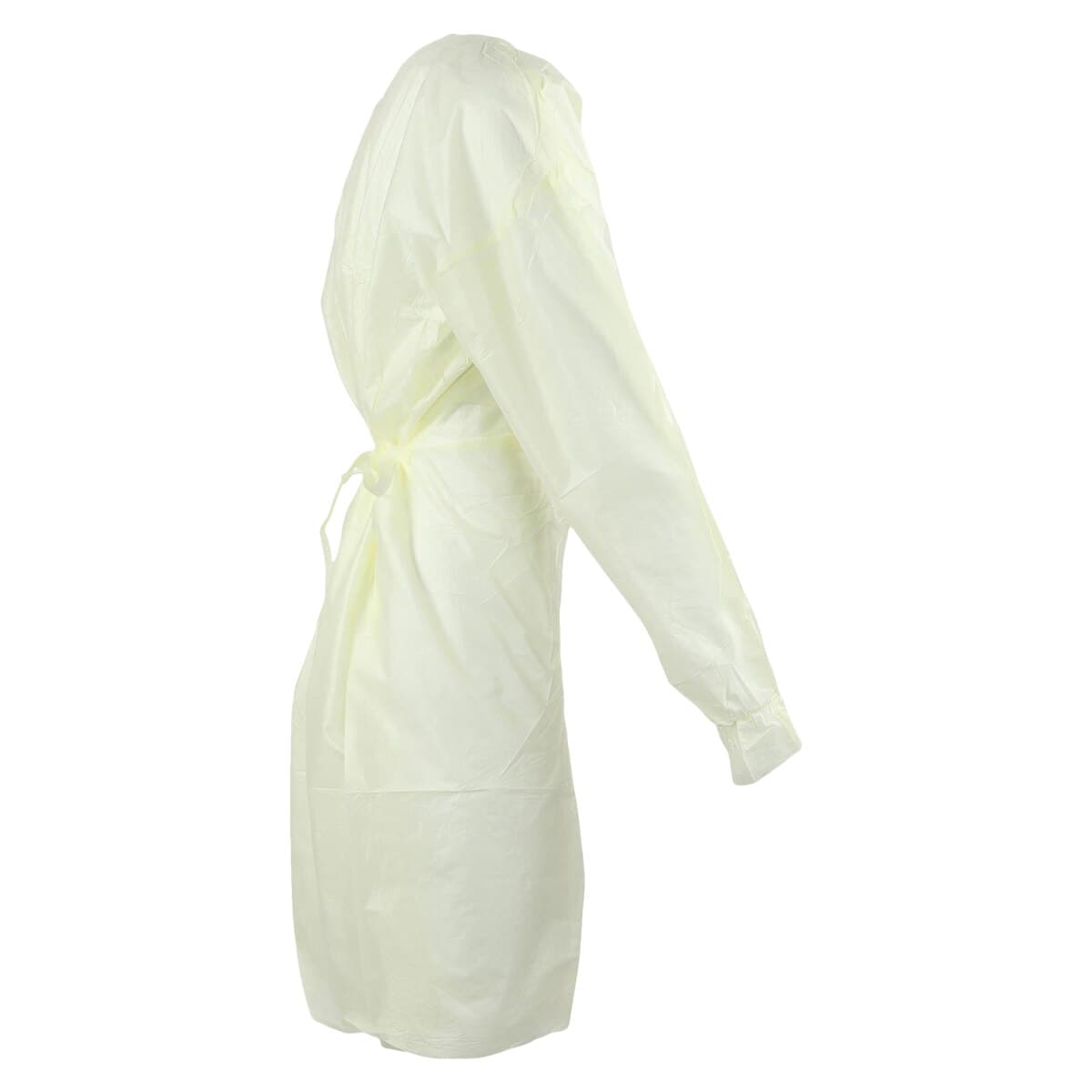 Cardinal Gown Isolation Yellow AAMI Level 2 SMS, Adult X-Large, Below Knee, Full Back, 10/Bag thumbnail 2