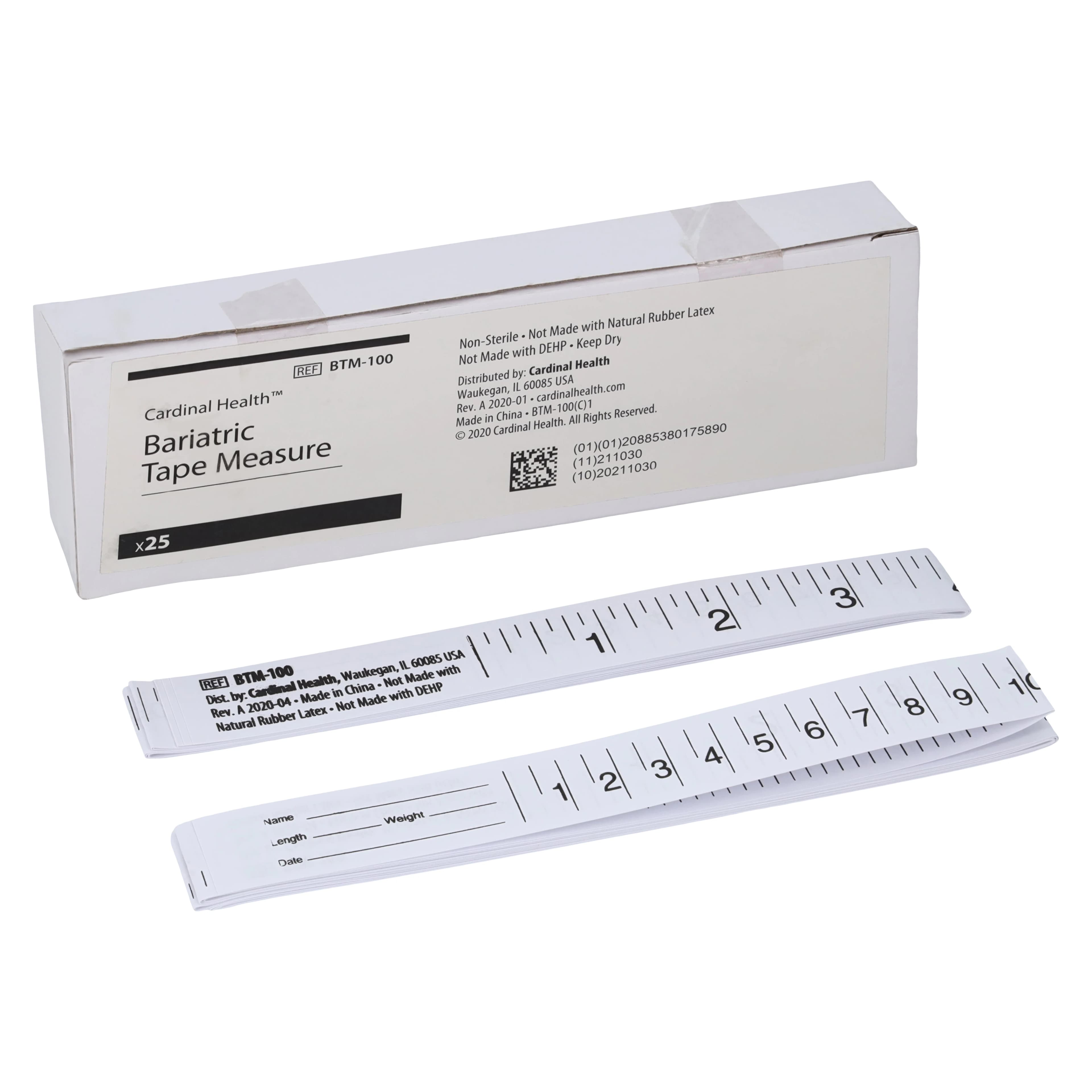 Cardinal Health Bariatric Paper Measuring Tape, 100" Length, 25/Box - Tape Measur Ppr Bariatric 100" - Image 1