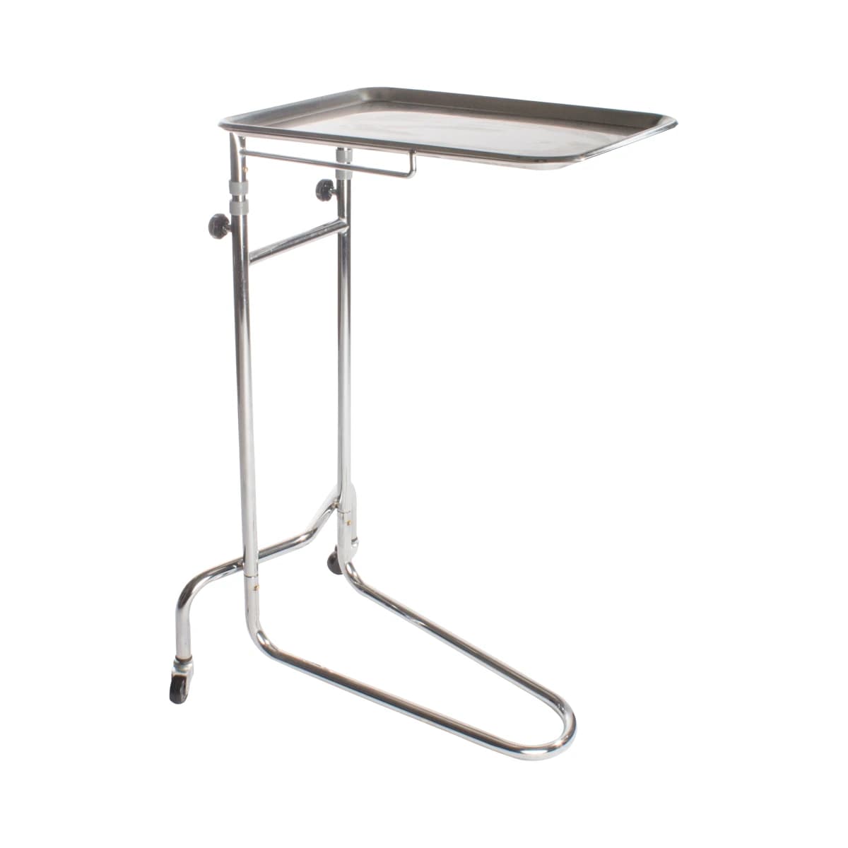 Dukal Mayo Stand, 16-3/4" x 21-1/2" Stainless Steel Instrument Table with 2 Front Casters - Stand Mayo 16-3/4x21-1/2" - Image 1